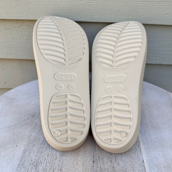 Crocs Baya Platform Womens Double Strap Slides Size 10 Chai Tan Beige Sandal New - Picture 12 of 13